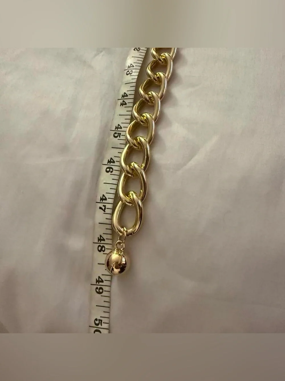 Gold tone chunky metal chain belt